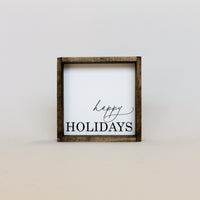 Happy Holidays Wood Sign