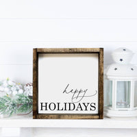 Happy Holidays Wood Sign