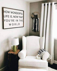 How Wonderful Life Is Now That You're in the World Wood Sign