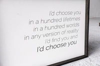 I'd Choose You Wood Sign