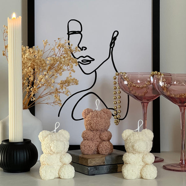 Rose Teddy Bear Candle-1