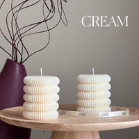 Round Ribbed Pillar Candle-2