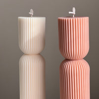 Ribbed Hourglass Pillar Candle-4