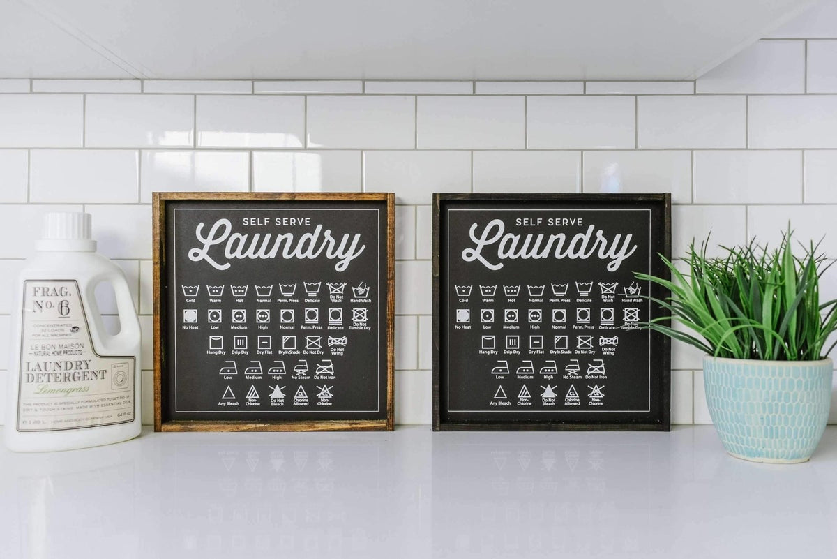 Laundry Symbols Wood Sign