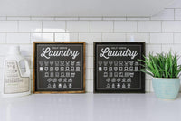 Laundry Symbols Wood Sign