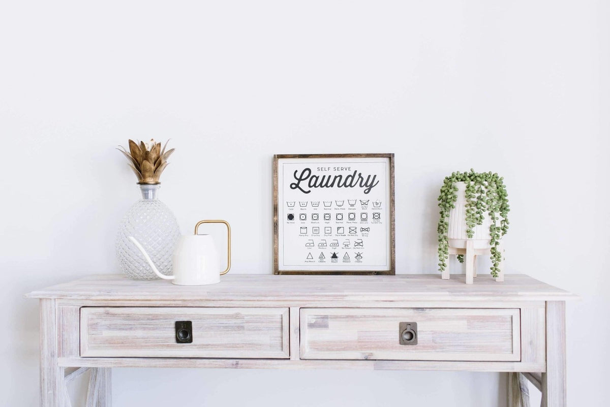 Laundry Symbols Wood Sign