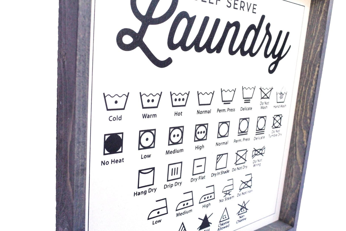 Laundry Symbols Wood Sign