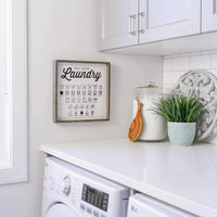 Laundry Symbols Wood Sign