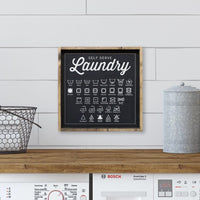 Laundry Symbols Wood Sign