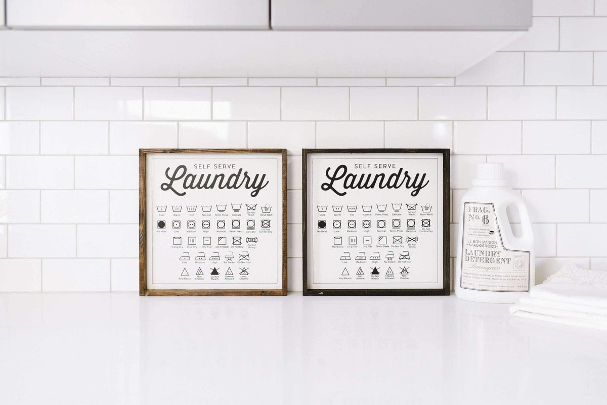 Laundry Symbols Wood Sign