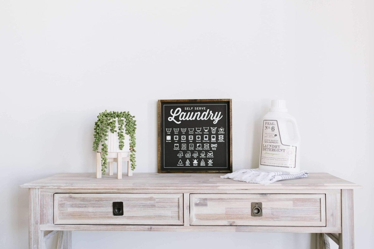 Laundry Symbols Wood Sign