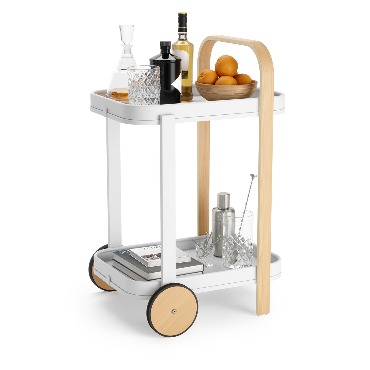 Bellwood Bar and Storage Cart- White