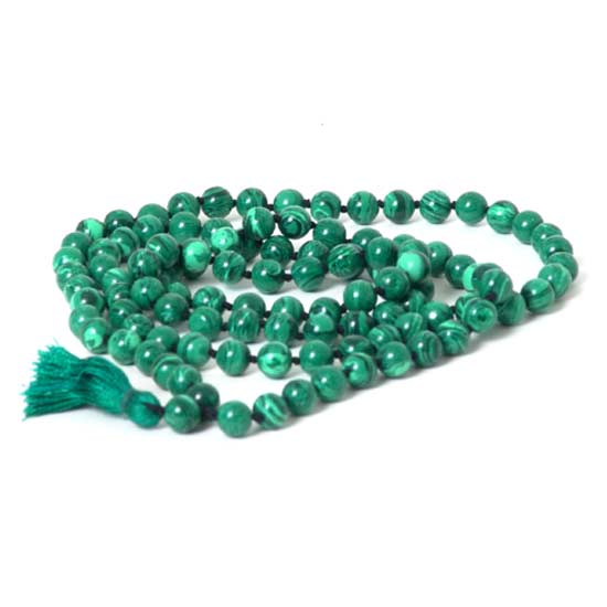 Malachite Mala Beads Necklace - 108 count-0