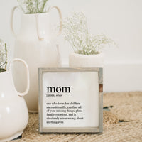 Mom Definition Wood Sign