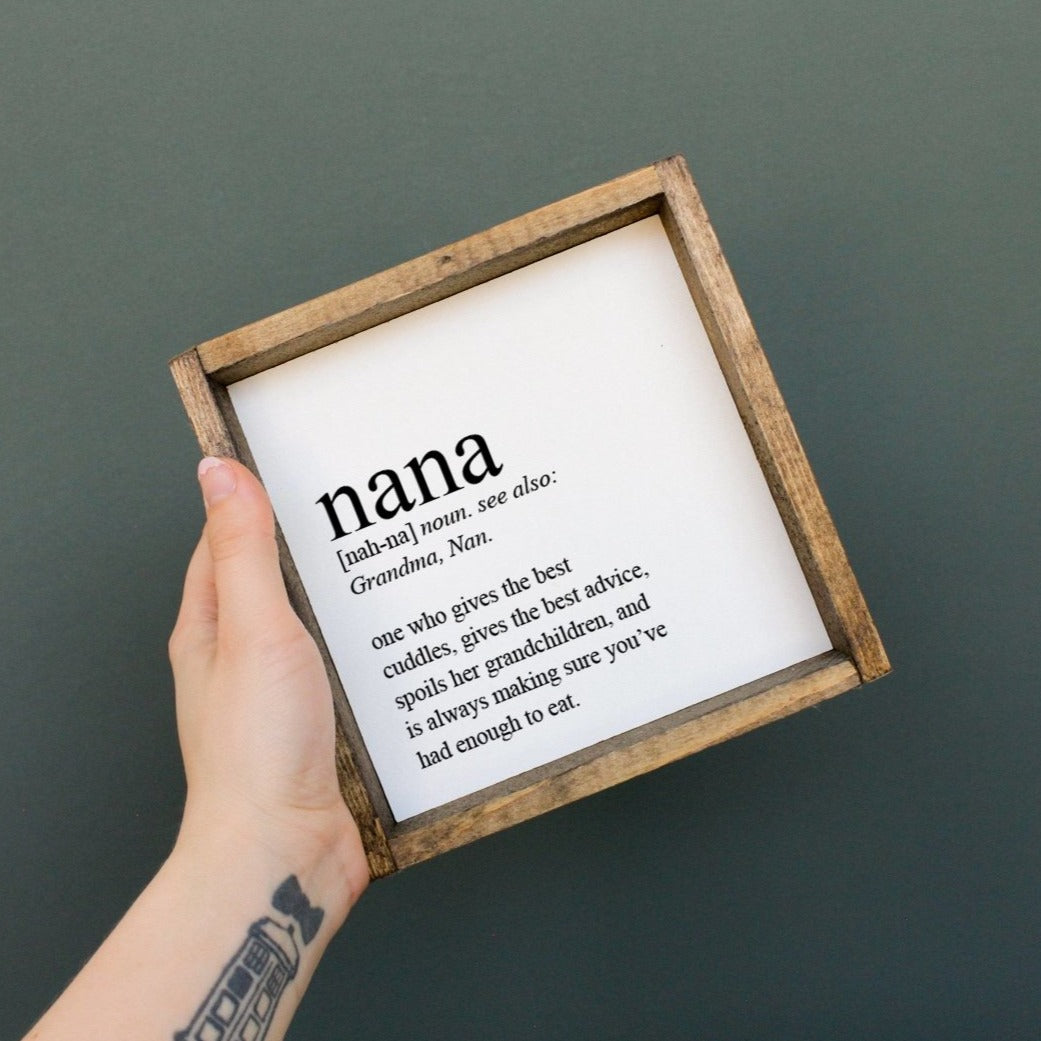 Nana Definition Wood Sign