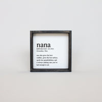 Nana Definition Wood Sign