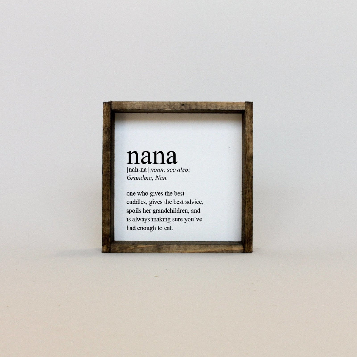 Nana Definition Wood Sign