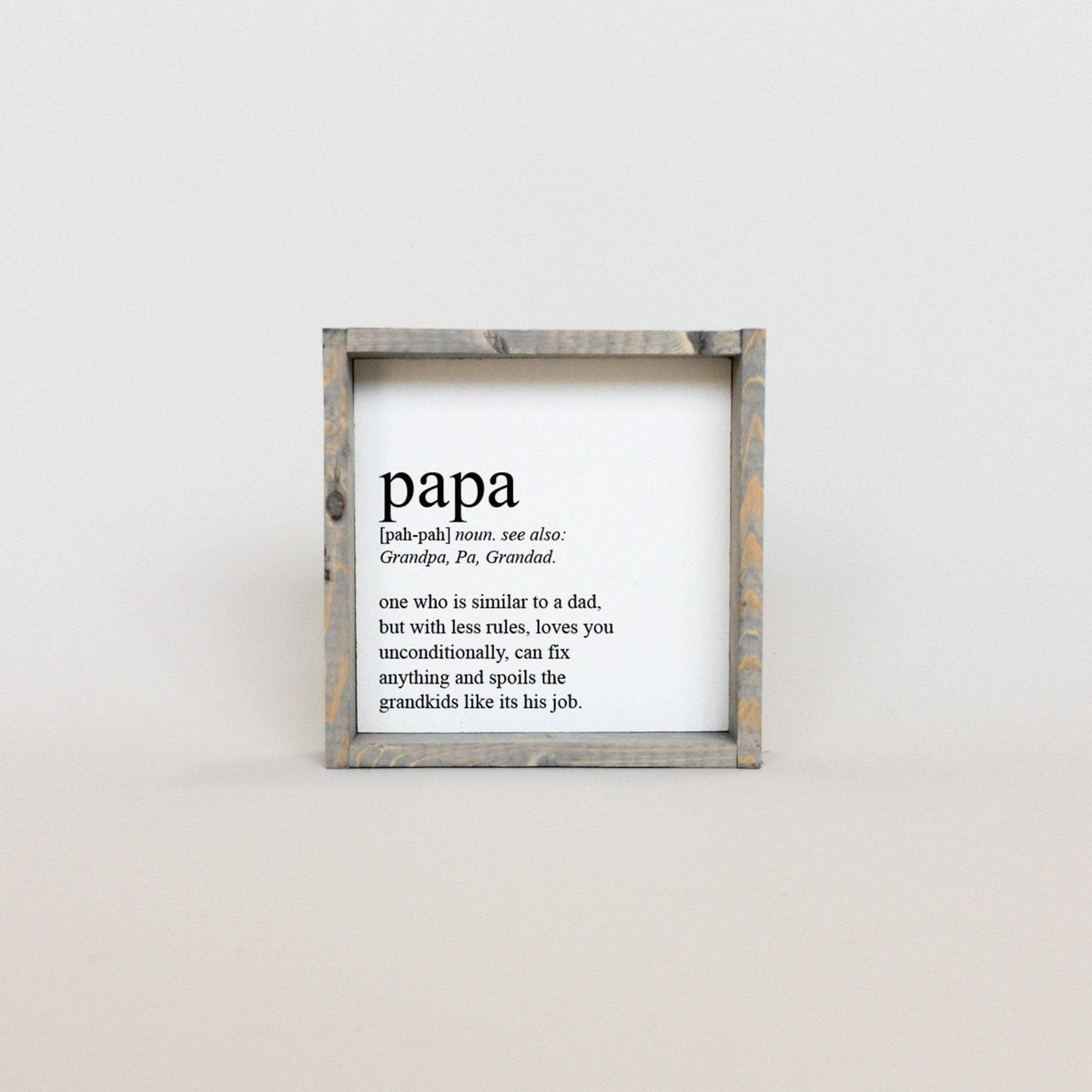 Papa Definition Wood Sign