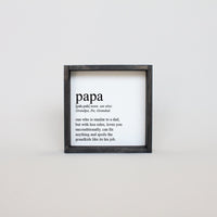 Papa Definition Wood Sign