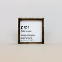 Papa Definition Wood Sign