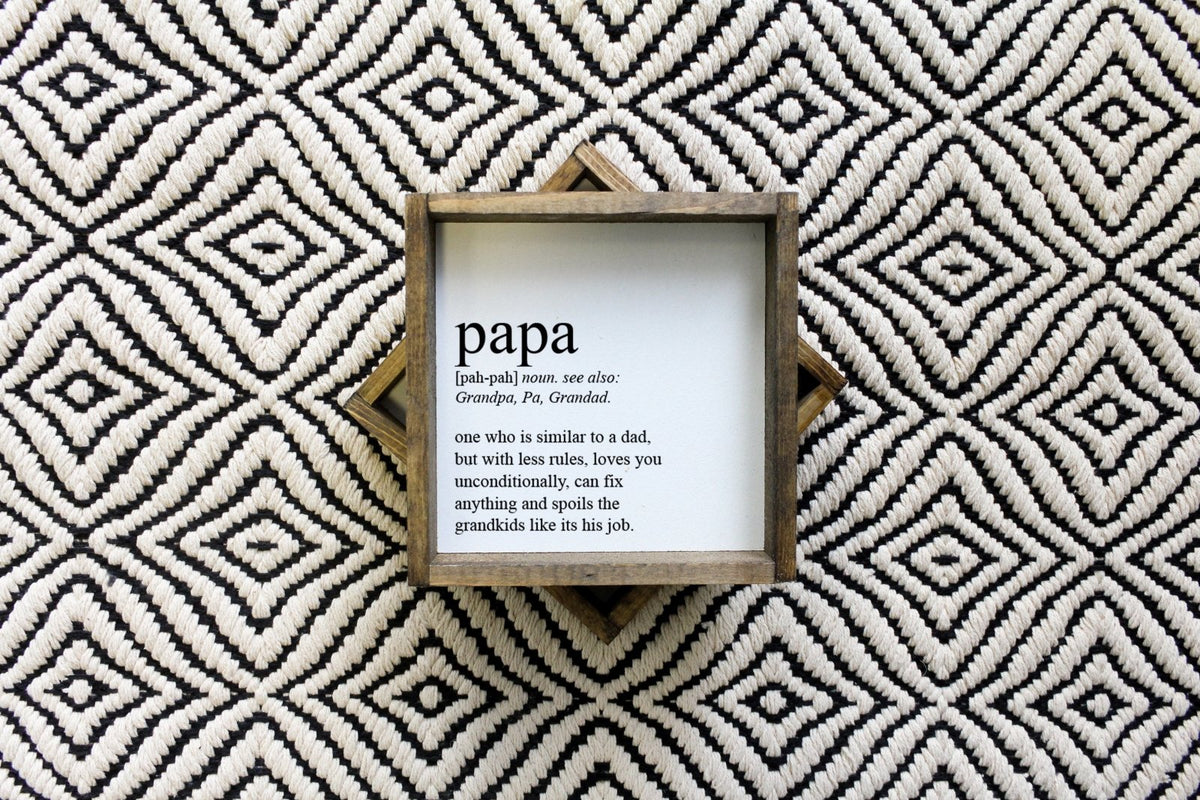 Papa Definition Wood Sign