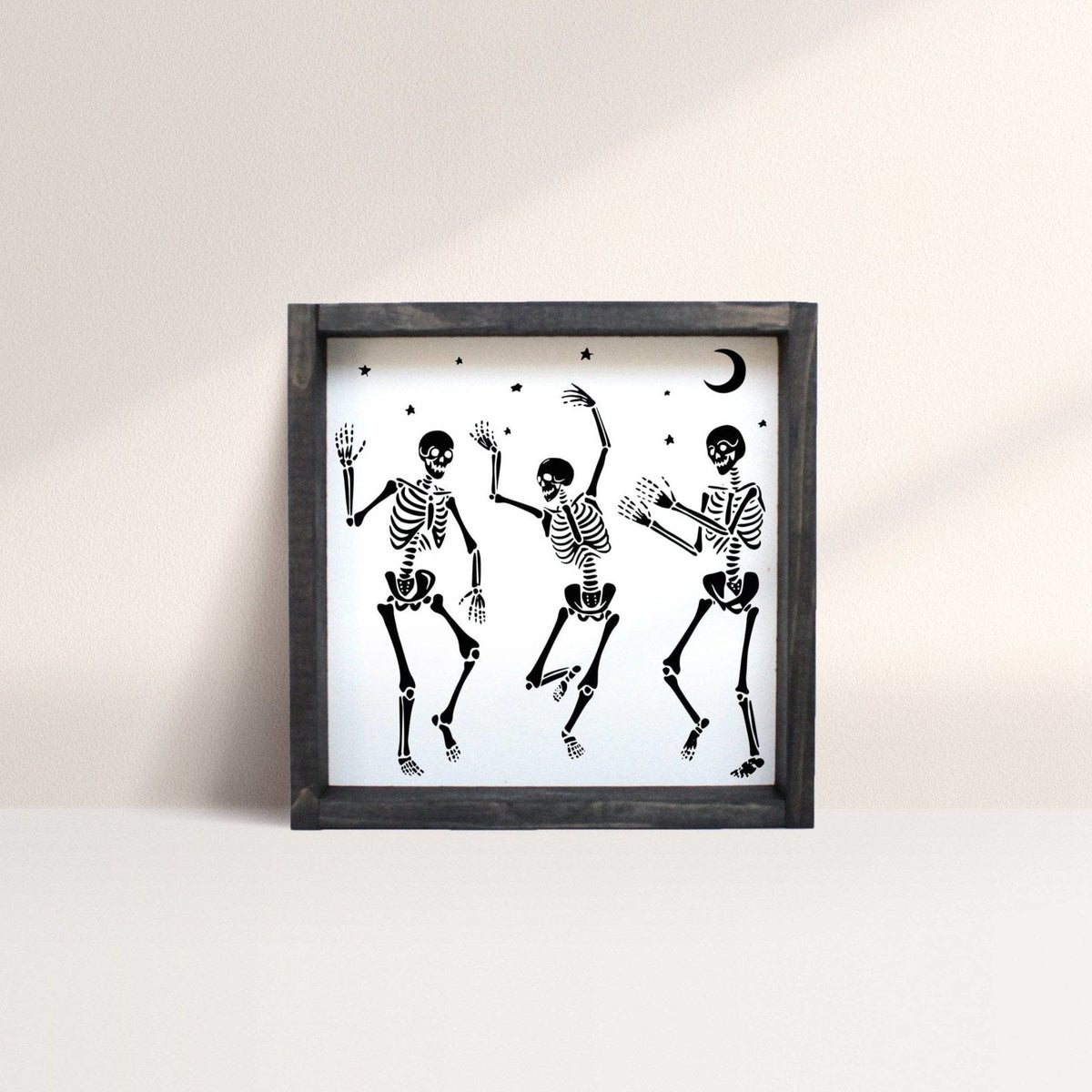 Dancing Skeletons Mini Wood Sign