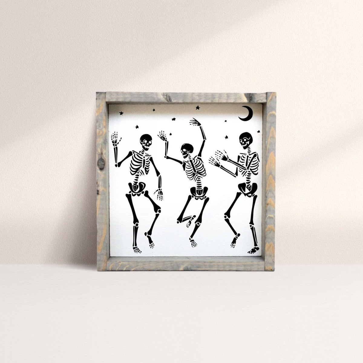 Dancing Skeletons Mini Wood Sign