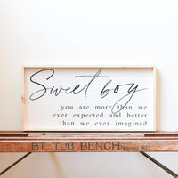 Sweet Boy Wood Sign