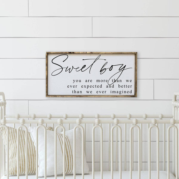 Sweet Boy Wood Sign