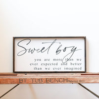 Sweet Boy Wood Sign