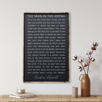 The Man in the Arena Quote Wood Sign