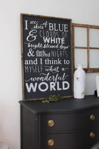 What a Wonderful World Wood Sign