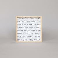 You Are My Sunshine Wood Sign